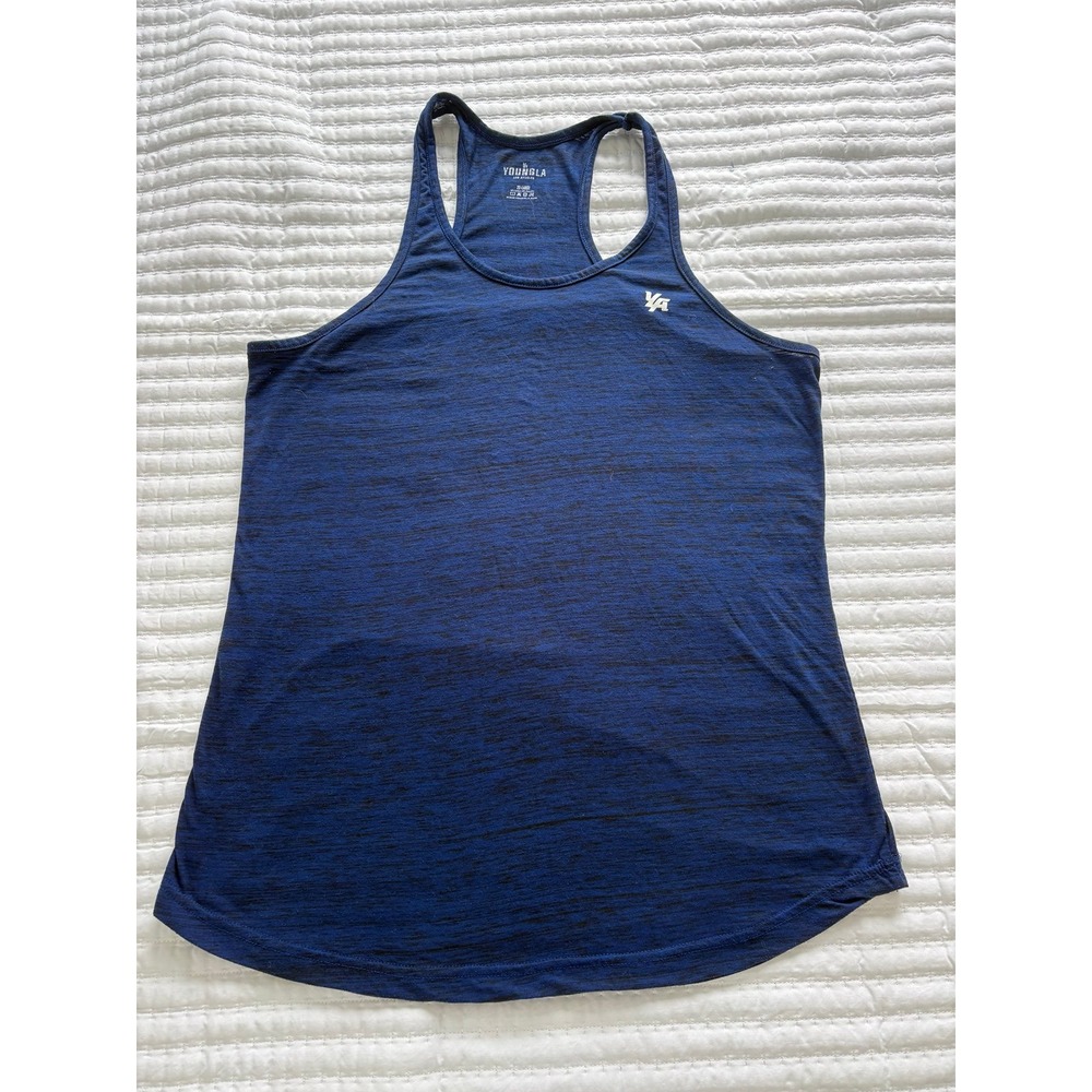 YOUNGLA Men's Athletic Tank Top Blue Heathered